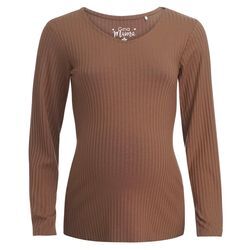 Damen Umstands-Loungeshirt in Ripp-Optik