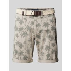 Slim FIt Bermudas mit Gürtel