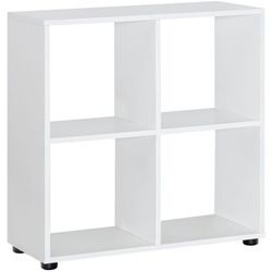 FineBuy Design Bücherregal mit vielen Fächern Weiß Standregal Holz Regal freistehend, Ordnerregal Raumteiler Würfel-Regal modern, Offenes