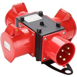 Stromverteiler Verteiler Baustromverteiler 3 x cee 400V/32A IP44 CEE-Steckdose 5 Polig Mit Sicherheitsklappdeckeln Für Baustelle - Vingo