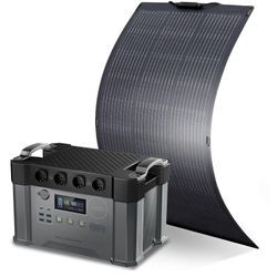 Allpowers - S2000 Tragbares Powerstation mit 100W Flexibles Solar Panel 1500Wh 2000W (4000W Spitzenwert) akku Solargenerator Mobiler Stromspeicher