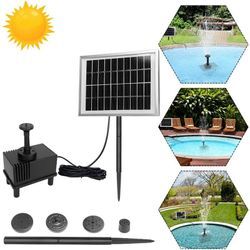 Solar Springbrunnen mit 2W Monokristalline Solar Panel , Solar Teichpumpe Wasserpumpe Wasserspiel Fontäne Pumpe für Garten, Kleiner teich, Vogelbad,