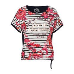 Shirt mit Motivdruck vorn, hinten unifarben, marine bedruckt, Gr.44