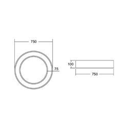 BRUMBERG Biro Circle Ring Decke 75 cm 50W on/off schwarz 830