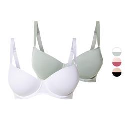 esmara® Damen Bügel-BHs, 2 Stück, gepaddet Cups