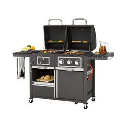 tepro tepro Kohle-Gas-Grill »Toronto Kombi«, 8,7 kW Leistung, 3 Edelstahlbrenner, 2 Ablagen