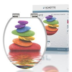 SCHÜTTE MDF WC-Sitz COLORFUL STONES, mit Absenkautomatik