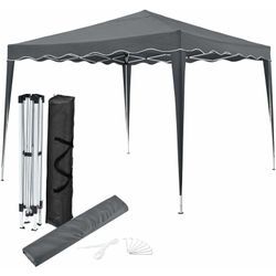 Juskys - Faltpavillon Vivara 3x3 m – Pop-up Pavillon höhenverstellbar, UV50+ & wasserabweisend – Gartenzelt mit Tasche – Partyzelt für Garten – grau