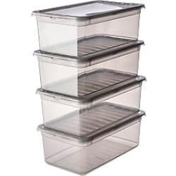 keeeper Aufbewahrungsbox 5,6 L mit Deckel Grau 19,5 (B) x 33 (T) x 22 (H) cm