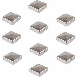 10x Pfostenkappe Edelstahl 101 mm Pyramide Abdeckkappe für Pfosten 10x10cm