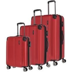 travelite City Trolley Set 3-teilig L/M/S erweiterbar 4 Rollen - Rot