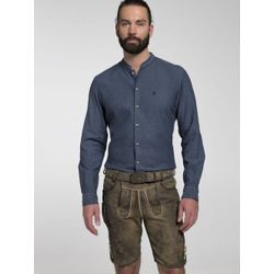 Spieth & Wenksy Trachtenhemd Herren Regular Fit Baumwolle, blau