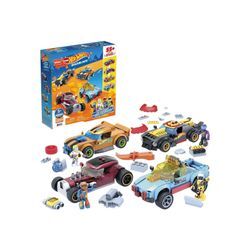 Mattel GVM13 - Hot Wheels - Mega Construx - Rennnwagen Bauset für 4 Fahrzeuge, 485 Teile