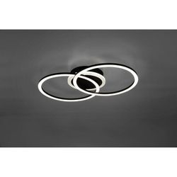 Iperbriko - Venida Double Circle Schwarze LED-Deckenleuchte 25 w Dimmbar L50 cm Trio-Beleuchtung