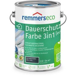 L-Farbe [eco] anthrazitgrau (ral 7016), 2,5 Liter, Öko Farbe für Holz innen und außen, mit 3fach Schutz, nachhaltig, umweltfreundlich - anthrazitgrau