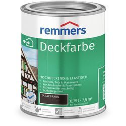 Remmers - Deckfarbe tabakbraun, 0,75 Liter, Deckfarbe für innen und außen, Wetterschutzfarbe viele Untergründe, hochdeckend, wetterfest - tabakbraun