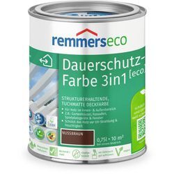 L-Farbe [eco] nussbraun, 0,75 Liter, Öko Farbe für Holz innen und außen, mit 3fach Schutz, nachhaltig, umweltfreundlich - nussbraun - Remmers