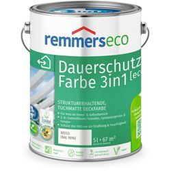 L-Farbe [eco] weiß (ral 9016), 5 Liter, Öko Farbe für Holz innen und außen, mit 3fach Schutz, nachhaltig, umweltfreundlich - weiß (ral 9016) - Remmers