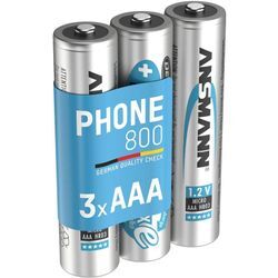 Ansmann - dect Telefon Akku aaa 800mAh 1,2V NiMH – Hochstromfähig (3 Stück)