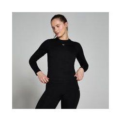 MP Damen Basics Körperbetontes Langarm-T-Shirt – Schwarz - XL