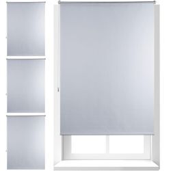 4 x Thermo Verdunklungsrollo, Hitzeschutz, Fenster Seitenzugrollo, Klemmfix ohne bohren 110x160, Stoff 106cm, weiß