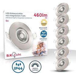 6x led Bad Einbauspots Strahler Einbauleuchten Lampe ultraflach Deckenspots IP44 - 50