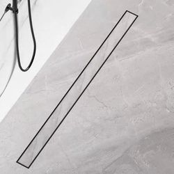 Finmrys - Duschrinne 60 cm Extra Flach Befliesbar 360 Grad Siphon mit Geruchsstop und Haarsieb Komplettset Edelstahl Bodenablauf für Duschkabine