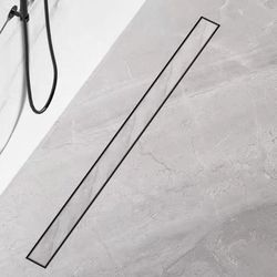 Finmrys - Duschrinne 90 cm Extra Flach Befliesbar 360 Grad Siphon mit Geruchsstop und Haarsieb Komplettset Edelstahl Bodenablauf für Duschkabine