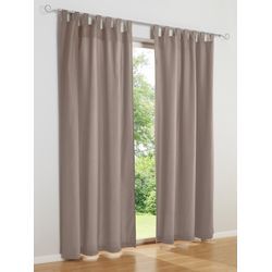 Vorhang HEINE HOME Gardinen Gr. 225cm, Universalzugband, Ösen, 140cm, grau (taupe)