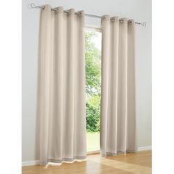 Vorhang HEINE HOME Gardinen Gr. 145cm, Ösen, Ösen, 140cm, beige