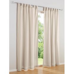 Vorhang HEINE HOME Gardinen Gr. 225cm, Schlaufenaufhängung, Ösen, 140cm, beige