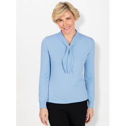 Strickpullover CLASSIC "Pullover", Damen, Gr. 38, blau (eisblau), 50% Modal, 30% Polyamid, 20% Polyester, unifarben, Langarm, Pullover