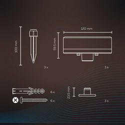 Calex Smart Outdoor Ground Spot, CCT RGB 3-flg.