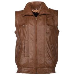 Lederweste JCC "BigVest2" Gr. 46, braun (cognac) Herren Westen