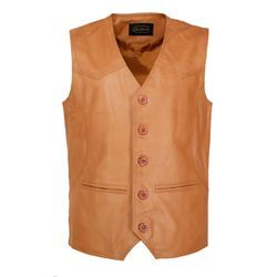 Lederweste JCC "Pramo 2" Gr. L, braun (cognac) Herren Westen