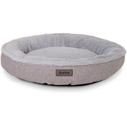 Lionto - Rundes Hundebett Hundekissen Hundesofa Katzenbett Donut (s) 55 cm, Grau