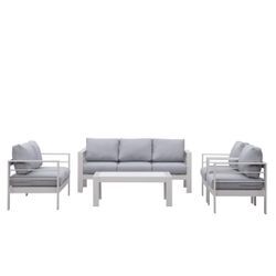 Gartenlounge-Set (Gletscherbach) Lounge Set modisches Gartenmöbelset für 6-7 Personen, Balkonset Sit