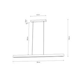 Envostar Lineo LED-Hängelampe Kiefer dunkel 118cm