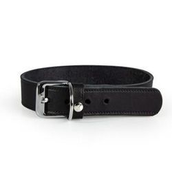 Das Lederband Halsband Weinheim schwarz 62 cm, 4 cm