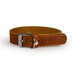 Das Lederband Halsband Weinheim maroon 42 cm, 2 cm