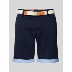 Slim Fit Bermudas mit Gürtel