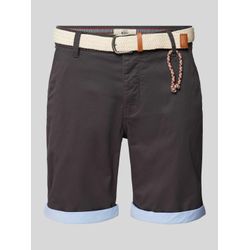 Regular Fit Shorts mit Gürtel in Flecht-Optik Modell 'MAGNUS'