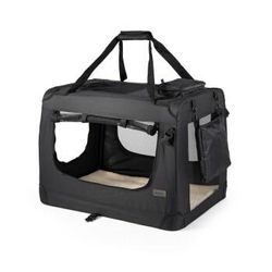 Lionto Hundetransportbox - faltbar - schwarz S