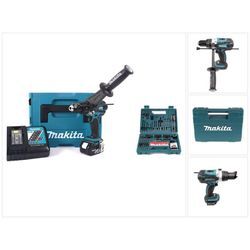 Makita - dhp 458 RF1J Akku Schlagbohrschrauber 18V 91Nm + 1x 3,0Ah Akku + Ladegerät + Bit & Bohrer-Set 100-teilig