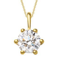 Kette mit Anhänger ONE ELEMENT "0.3 ct Diamant Brillant aus 750 Gelbgold" Halsketten Gr. 0.3 ct, Gelbgold 750-Diamanten, goldfarben (gold) Damen Schmuckset - Set mit verstellbarer Halskette