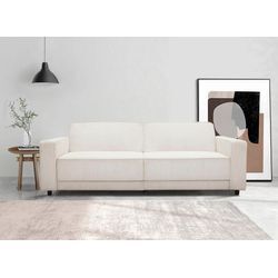 3-Sitzer DOREL HOME "Allie Schlafsofa 225 cm", beige (creme), B:225cm H:82cm T:84cm, 100% Polyester, Sofas, Bett-Funktion (108/190cm), trendiger Cord o. pflegeleichter Velours