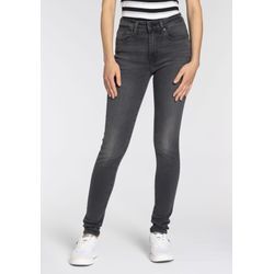 Skinny-fit-Jeans LEVI'S "721 High rise skinny" Gr. 29, Länge 32, schwarz (schwarz wash), Damen, Obermaterial: 85% Baumwolle, 7% Lyocell, 6% Elastomultiester, 2% Elasthan, Jeans, mit hohem Bund