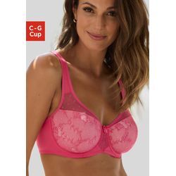 Minimizer-BH NUANCE, Damen, Gr. 100, Cup F, bunt (pink, hellrosa), Microtouch, Obermaterial: 79% Polyamid, 15% Polyester, 6% Elasthan, feminin, eng, BHs, mit Bügel, gemoldet mit feiner, floraler Spitze