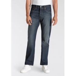 Straight-Jeans LEVI'S "501 LEVI'S ORIGINAL", Herren, Gr. 32, Länge 30, blau (low tides blau), Denim/Jeans, Obermaterial: 100% Baumwolle, casual, normal lang, Jeans, mit Markenlabel