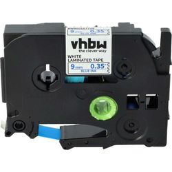 Vhbw - Schriftband-Kassette kompatibel mit Brother pt D600VP, P700, RL700S, H100LB, H100R, E100, E100VP Etiketten-Drucker 9mm Blau auf Weiß